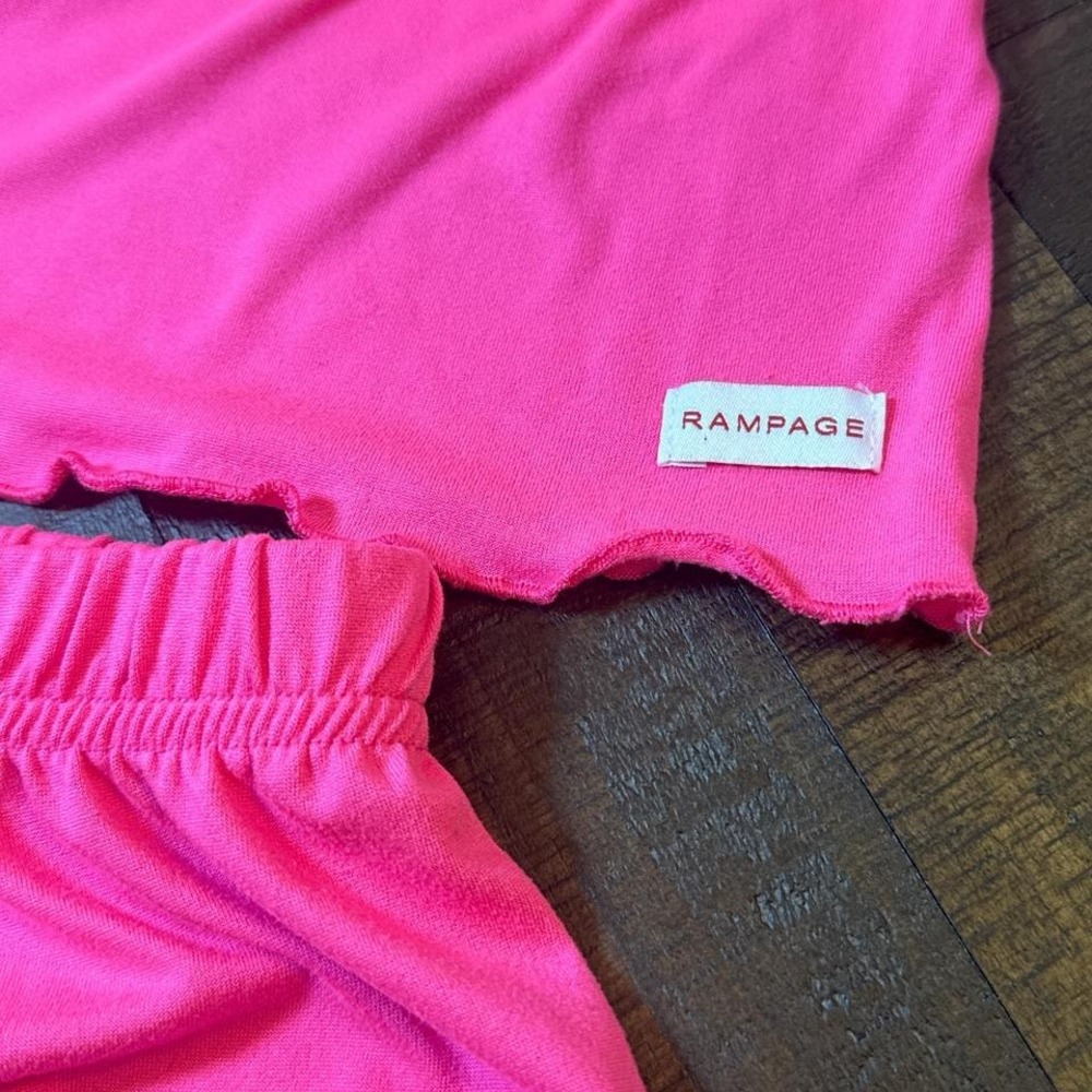 Rampage Y2K Pink Ruffle Cami & Shorts Pajama Set XL - Picture 5 of 8